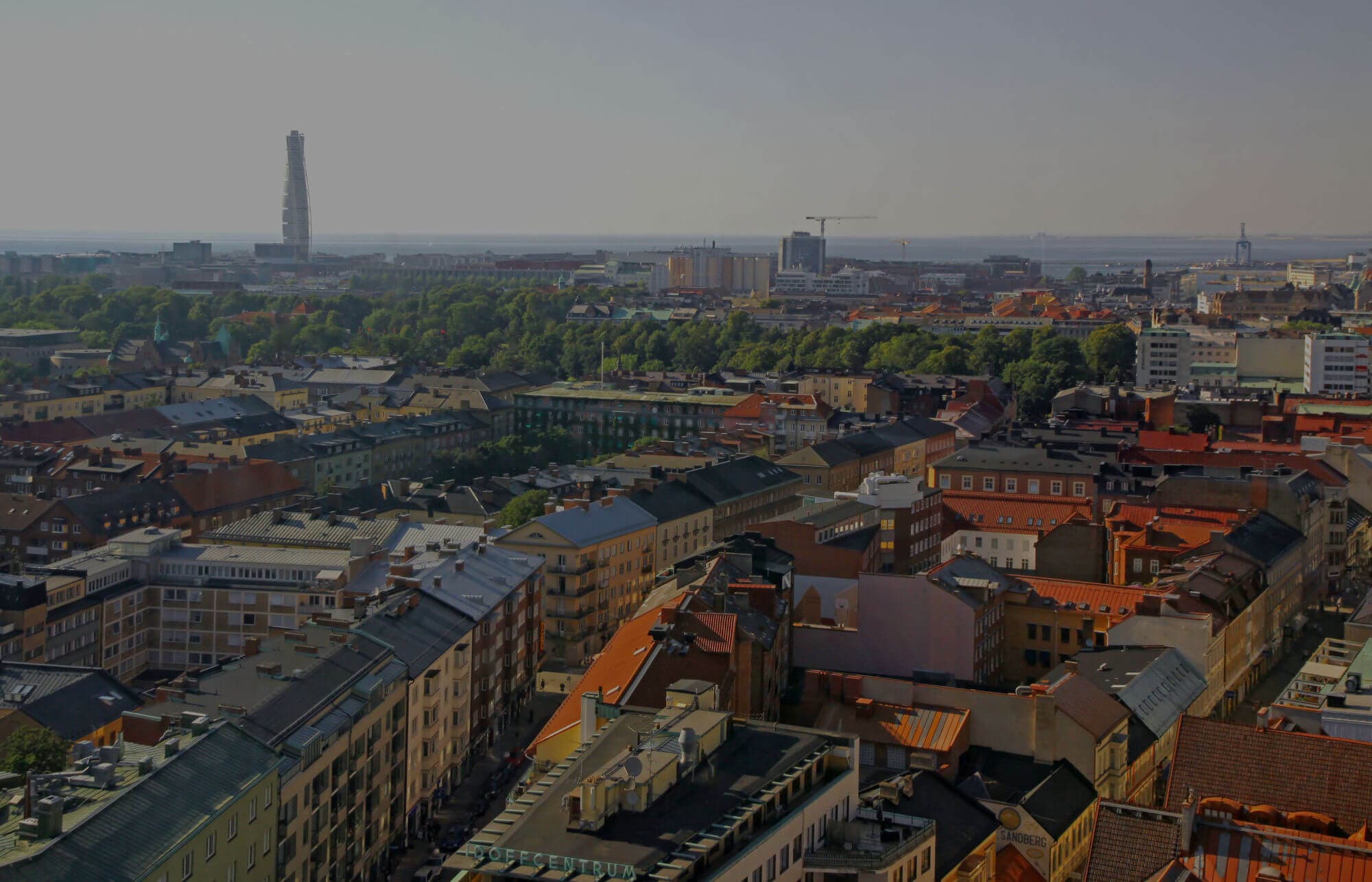 Skyline vy över centrala Malmö